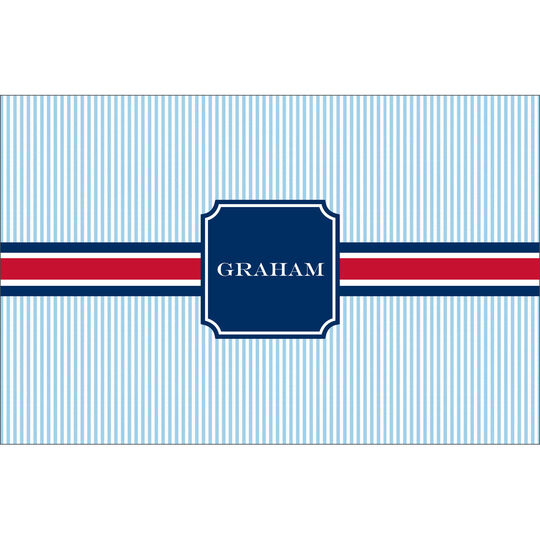Red and Navy Seersucker Band Placemats